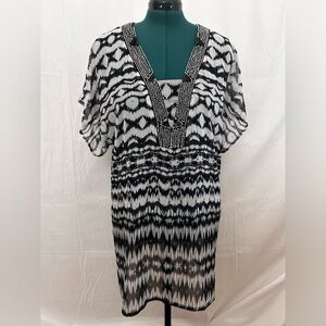 Badgley Mischka Tunic Dress Beach Cover Up Size Medium NWOT
